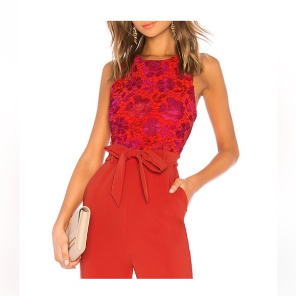 Lovers + Friends Pants - Lovers + Friends Gardanome Red Jumpsuit S